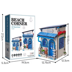 Hamaileon Coin de la Mer, Artisanat en Bois DIY, Scène Miniature, Ornement en Bois 3D, <span class=keywords><strong>Maison</strong></span> de Style Méditerranéen, Décoration de Bureau, Cadeau - Product Image 2