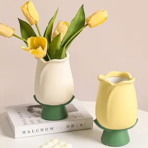 Hot Bán Hiện Đại Sáng Tạo Gốm Tulip Nhỏ Bình Bắc Âu Trang Trí Nội Thất Đồ Trang Trí Phòng Khách Flower Ware