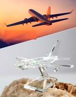 Honneur de cristal 3d gravure cristal Verissimilar modèle d'avion modèle d'avion avions en cristal