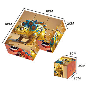 Оптовый набор развивающих мини-блоков-пазлов QS из АБС-пластика в мультяшном стиле: динозавры и животные, шестигранные, для детей от <span class=keywords><strong>3</strong></span> лет - Product Image 6