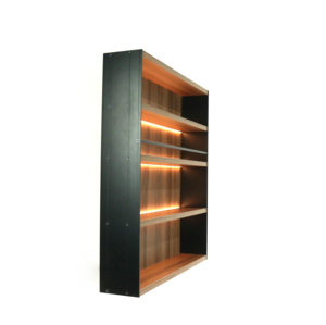 Armoire de cuisine moderne de luxe italienne avec lumière LED Étagère de rangement en MDF Étagère à épices Panneau en bois aluminium - Product Image 4