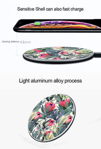 2025 vendita calda con Logo personalizzato con stampa completa e tondo caricabatterie Wireless moderno UV Design personalizzato in lega di alluminio caricabatterie Wireless - Product Image 6