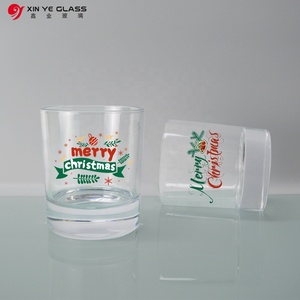 Frascos de vela de vidrio con estampado de árbol de Navidad con logotipo personalizado 2022, 4oz, 8oz, 12oz, suela gruesa vacía con tapa de madera para decoración del hogar - Product Image 5