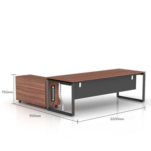 Contemporary Home Office Furniture-Modern L-Shape <b>Desk</b> with Steel Legs Wooden Panel and Laptop Computer <b>Table</b> - Product Image 2