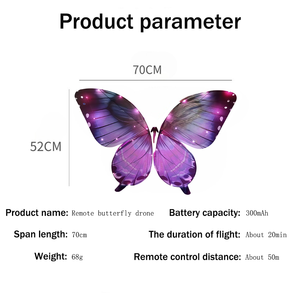 Drone papillon volant bionique de qualité commerciale avec lumières LED et télécommande pour mariages, banquets et événements - Product Image 3