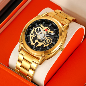 Montre chronographe ronde pour homme, montre-bracelet de luxe en acier inoxydable, montre à quartz étanche 30M - Product Image 1