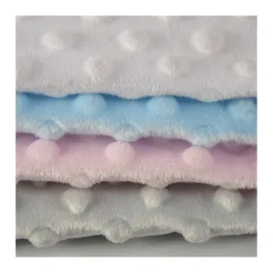 Tissu en peluche à pois Minky en textile super doux blanc multicolore pour jouets