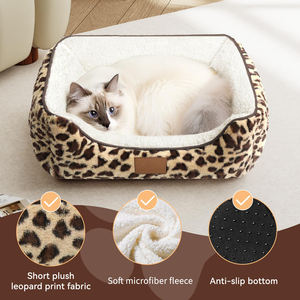 Luxus Leoparden muster Ortho pä dische Memory Foam Hundes chlafsofa Benutzer definierte umwelt freundliche Haustier Katzen betten Wasserdichte wasch bare abnehmbare Abdeckung - Product Image 5