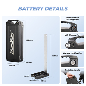 Batterie de vélo électrique Chamrider pour tige de selle, moteur de moyeu 750W 1000W, batterie polymère 48V 32AH 50AH pour vélo électrique à pneus larges - Product Image 2