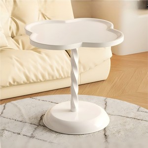 Luxury Modern Metal Pedestal Accent <strong>White</strong> <strong>Round</strong> Small Coffee Tea Corner End Sofa Side <strong>Table</strong> for Living Room - Product Image 4