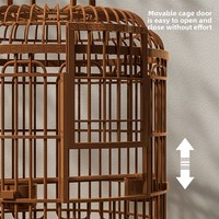 Cage à oiseaux de luxe de grande taille, style villa, vintage, en plastique, avec mangeoire et couvercle en maille, pour voyage et domicile, pour paons et perroquets perlés