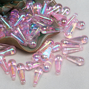 Perles acryliques transparentes couleur AB en forme de goutte d'eau 8x20mm pour la fabrication de bijoux, perles en vrac irisées, pendentif en plastique - Product Image 1