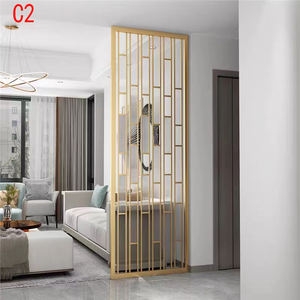 การตกแต่งร้านอาหารแบบเส้นสี่เหลี่ยมสีโรสโกลด์ที่ทันสมัยสำหรับการแบ่งสแตนเลสแบบโบราณและสีทองจากแชมเปญ - Product Image 4