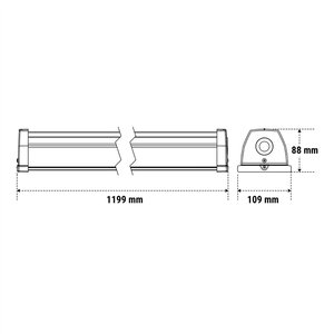 Lampada Industriale Beghelli in Acciaio, Altezza 128 Cm, IP66 Antideflagrante per Uso Esterno - Product Image 2
