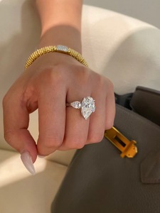 18K Vàng 5ct Lê Hình Phòng Thí Nghiệm-Grown Kim Cương Nhẫn Chất Lượng Cao Cao Cấp Wedding & Engagement Mảnh - Product Image 5