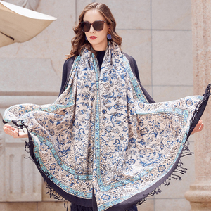 Manxiang Handmade <strong>Wool</strong> Fashion Designer <strong>Shawl</strong> Poncho Winter Fall Scarf - Product Image 1