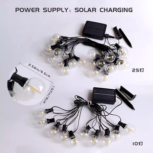 Guirlandes solaires en gros, ampoules G40, étanches IP65, lumières LED féériques d'extérieur pour la décoration de jardin, de mariage et de Noël - Product Image 3