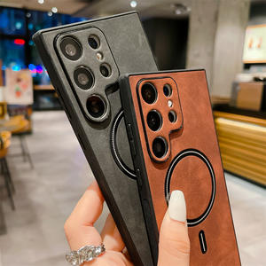 Étui en cuir magnétique sans fil <span class=keywords><strong>pour</strong></span> <span class=keywords><strong>Samsung</strong></span> Galaxy S25 S24 S23 S22 S21 Ultra Plus, <span class=keywords><strong>coque</strong></span> souple avec protection d'appareil photo magnétique - Product Image 4