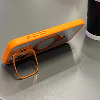 Coque transparente pour iphone 16 14 15 Pro max Fond magnétique tendance avec support d'objectif housse de téléphone portable design
