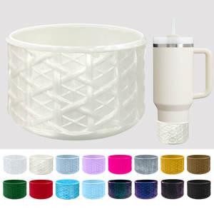 Protège-bouteille en silicone tressé texturé pour base de gobelet, accessoires pour bouteilles d'eau de sport et ustensiles de boisson domestiques - Product Image 3