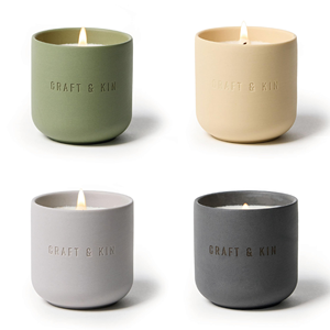 Ventes en gros de gobelets à bougies en ciment corail vides pour bougies parfumées, personnalisation du logo, pot à bougies en ciment avec couvercle - Product Image 1