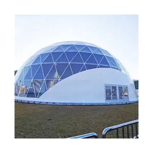 Glass Geodesic Dome Steel Pipe Frame Structure Circo Igloo Tent For Hotel Rooms & Market Promotion