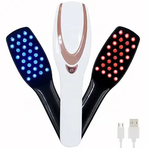 Multi-functional Vibration Hair Growth Brush Red light blue light therapy Electric Hair Massage Comb For Dropshipping