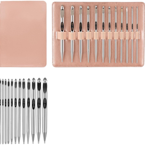 Cross-Border Fashionable Knitting Tools Silver Detachable Crochet <strong>Carpet</strong> Tunisian Crochet Set 12 Zipper Closure Lining Polyester