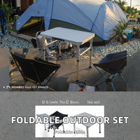 Ensemble de table et chaises pliantes modernes en aluminium rectangulaires pour la maison, le dortoir, le mahjong, le camping, les meubles d'extérieur