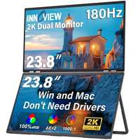 Draagbaar dubbel scherm 23,8 inch QHD 1440P 180Hz opvouwbaar stapelbaar mat paneel blauw licht filter oogbescherming USB-C