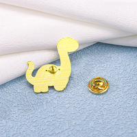 Le nouveau métal chaud artisanat broche dinosaure alliage de zinc broches métalliques en gros animal coloré mignon dessin animé zodiaque émail broche personnalisé