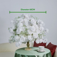 2.4* 2.4m Gapura Bunga Mawar Hydrangea, Rangkaian Bunga untuk Dekorasi Pernikahan, Bola Bunga Artificial