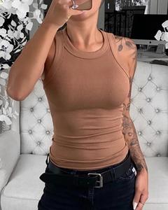 Top femme tendance, best-seller, sexy, sans manches, couleur unie, coton, été, pour sortir - Product Image 5