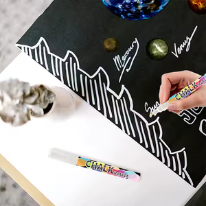 ชุดมาร์กเกอร์ชอล์กสีขาวเหลว1มม. 3มม. 6มม. 10มม. 15มม. ชุดปากกาทาสีหน้าต่างของเหลวสำหรับสติกเกอร์ติดตู้เย็นกระดานดำ - Product Image 5