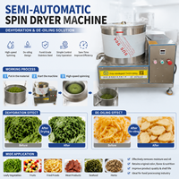 Sécheuse centrifuge semi-automatique CE DJ50 pour déshuilement et déshydratation de poulet frit, filets de poisson, crevettes et aliments de type snack