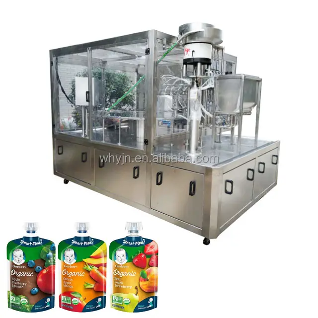 LG-XGX400 automatische Rotation flüssige Paste Marmeladen Gelee Babynahrung Auslauf Stand-up-Beutel Füllung Capping Packing Machine