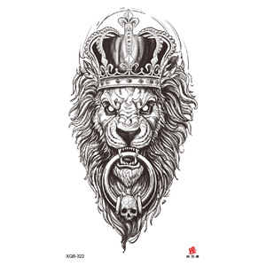 Tatouages temporaires vintage motif crâne de lion et de tigre, imperméables, grand format, pour la moitié du <span class=keywords><strong>bras</strong></span>, faux tatouages autocollants pour hommes - Product Image 1