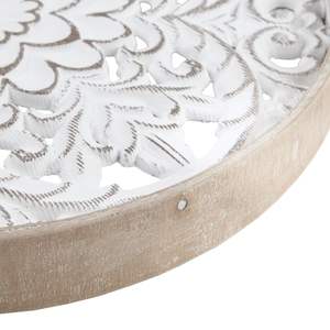 ชุดตกแต่งผนังไม้แกะสลักลายดอกไม้สีขาวแบบดิสเทรส 3 ชิ้น ภาพวาดลายดอกไม้สวยงาม - Product Image 3