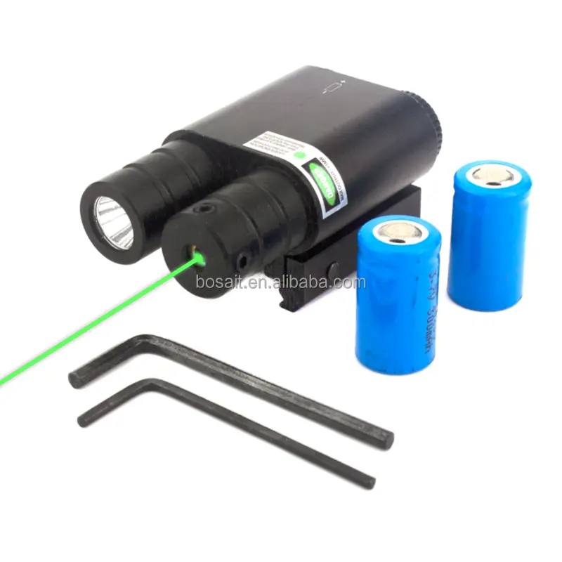 Lanterna tática com Green Laser Sight Laser Light Combo com bateria e carregador