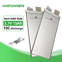 Batterie solide HHPOWER 3.7V 15Ah à décharge rapide 10C, cathode LiNiMnCoO2, 1000 cycles, batterie de drone pour drones FPV