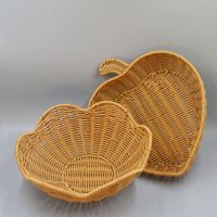 Panier à pommes en rotin tressé en forme de fleur, tissé à la main, en plastique PC PENG YE, pour le rangement des fruits, décoration de table de style campagnard, centre de table pour la maison