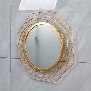 Décoration murale dorée de fond <span class=keywords><strong>Miroir</strong></span> rond suspendu au soleil - Product Image 3