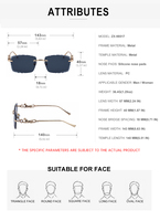 Lunettes de soleil Partagas tendance et élégantes avec logo personnalisé, sans monture, verres taillés en diamant, tête de léopard, UV400, pour hommes et femmes