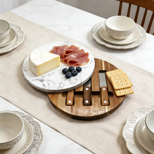 Set <span class=keywords><strong>di</strong></span> Lusso per Formaggi e Salumi - Vassoio in Legno Premium con Cassetto per Chef Casalinghi e Intrattenimenti Festivi - Product Image 3