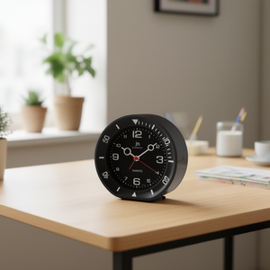 JUSTAMINUTE Soft touch Black alarm <b>clock</b> JA7096N - Product Image 3