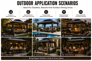 Commercial Hardtop <strong>Gazebo</strong> Waterproof <strong>Heavy</strong> <strong>Duty</strong> 3*3m 3*4m Solution Aluminum Pergola for Hotel Resort Project Factory - Product Image 5