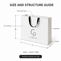 Sacs en papier pour salons de beauté, papier couché blanc 3 mm avec poignées en ruban, emballage personnalisé avec logo pour marques de soins personnels et spas, vente en gros