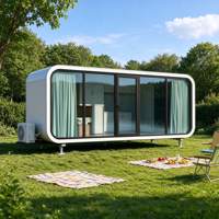 Rumah Kabin Prefab Modern Bergaya Apple, Kabin Portabel Pemasangan Cepat untuk Kedai Kopi Toko Pop-up