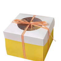 Boîte à gâteau carrée en carton épais transparent pour pâtisserie, vente en gros