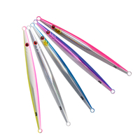 Leurre de pêche en mer de haute qualité, jigging métallique lumineux coulant, 60-350g, pour la pêche en eau salée, sans hameçons
